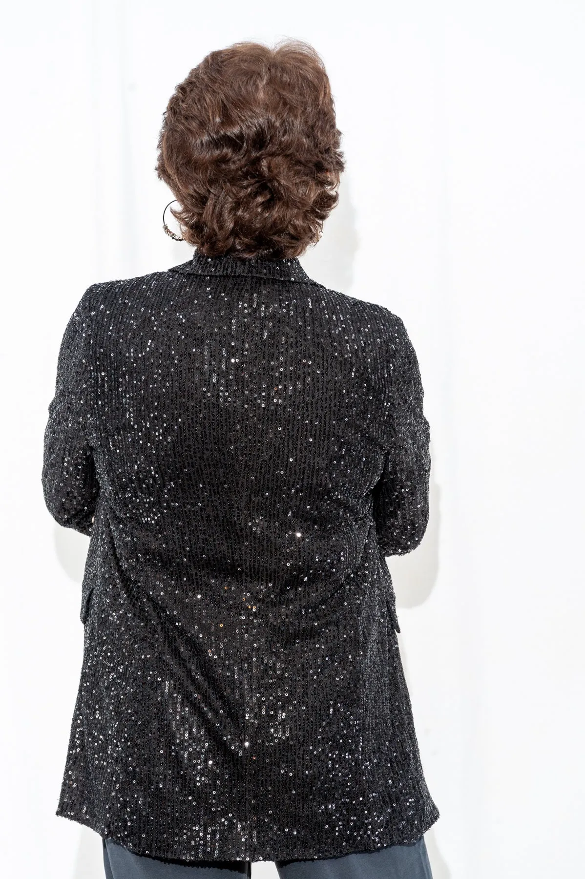 092- To The Way Black Sequin Jacket