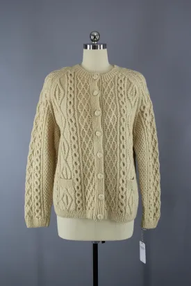 1960s Vintage Irish Wool Cardigan Sweater