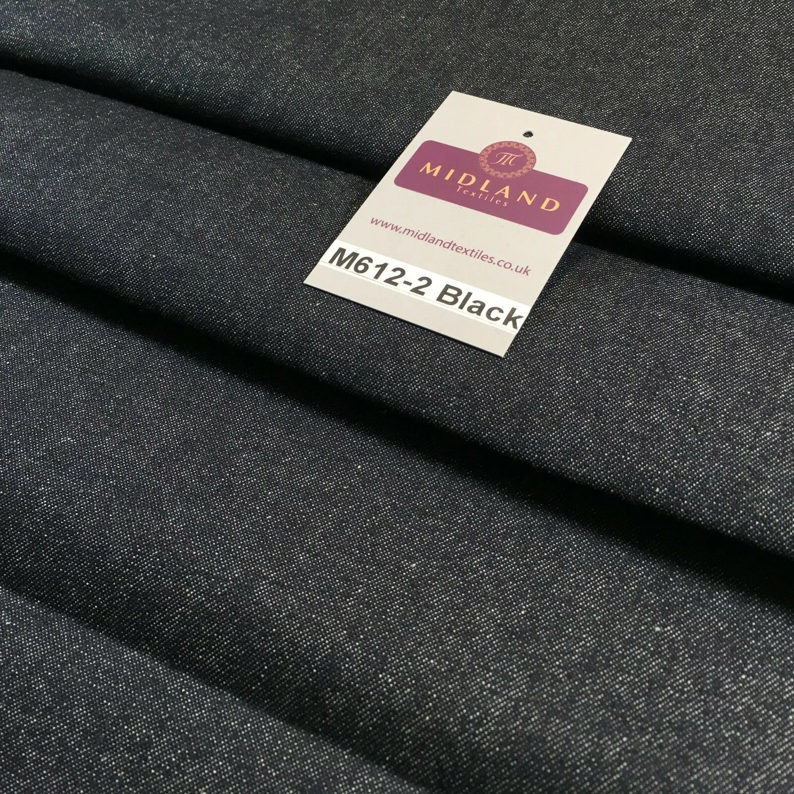 7.5oz Indigo-Black Denim Midweight 100% Cotton Fabric 58"Wide  M612 Mtex