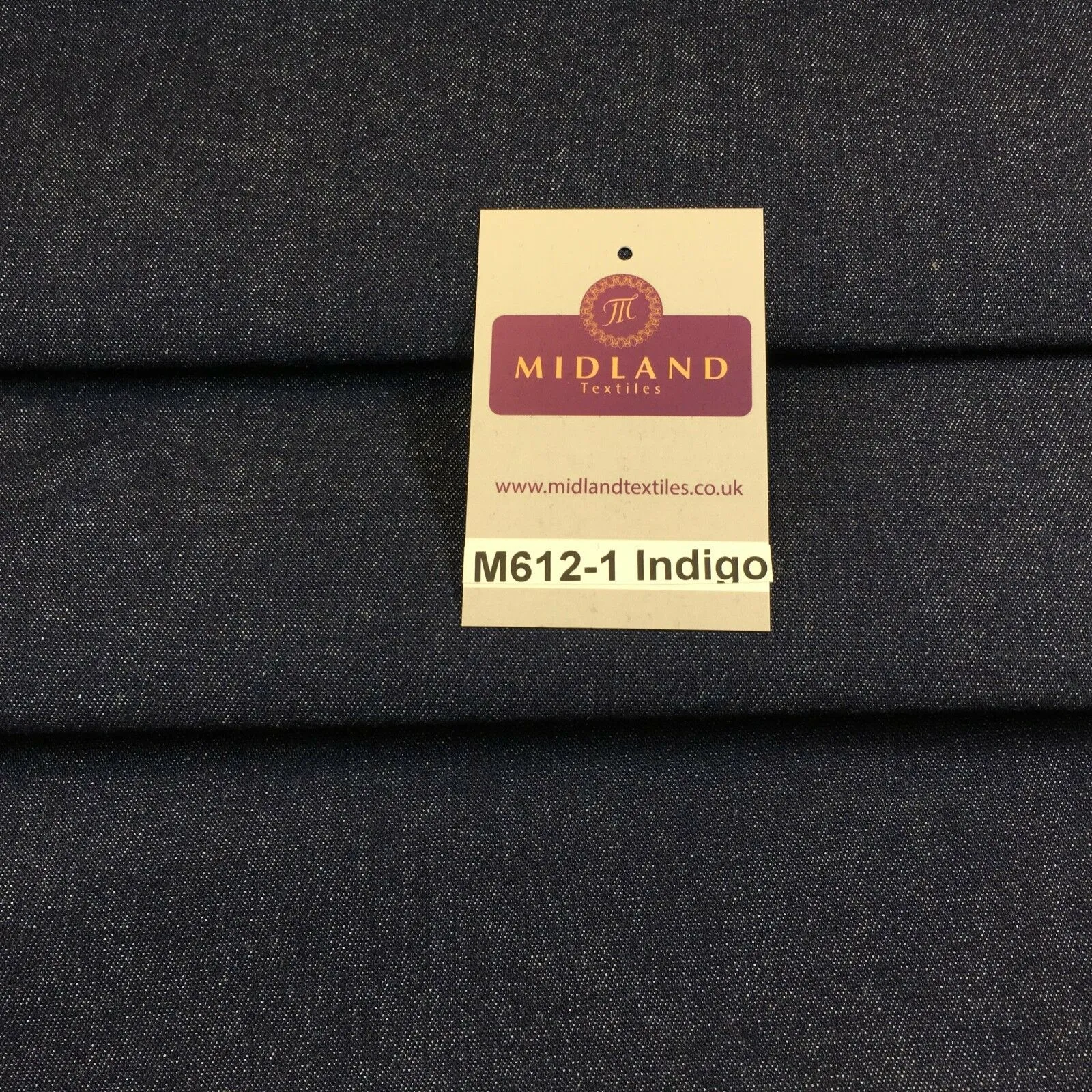 7.5oz Indigo-Black Denim Midweight 100% Cotton Fabric 58"Wide  M612 Mtex
