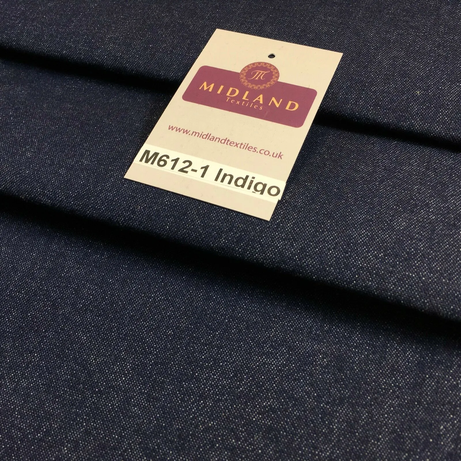 7.5oz Indigo-Black Denim Midweight 100% Cotton Fabric 58"Wide  M612 Mtex