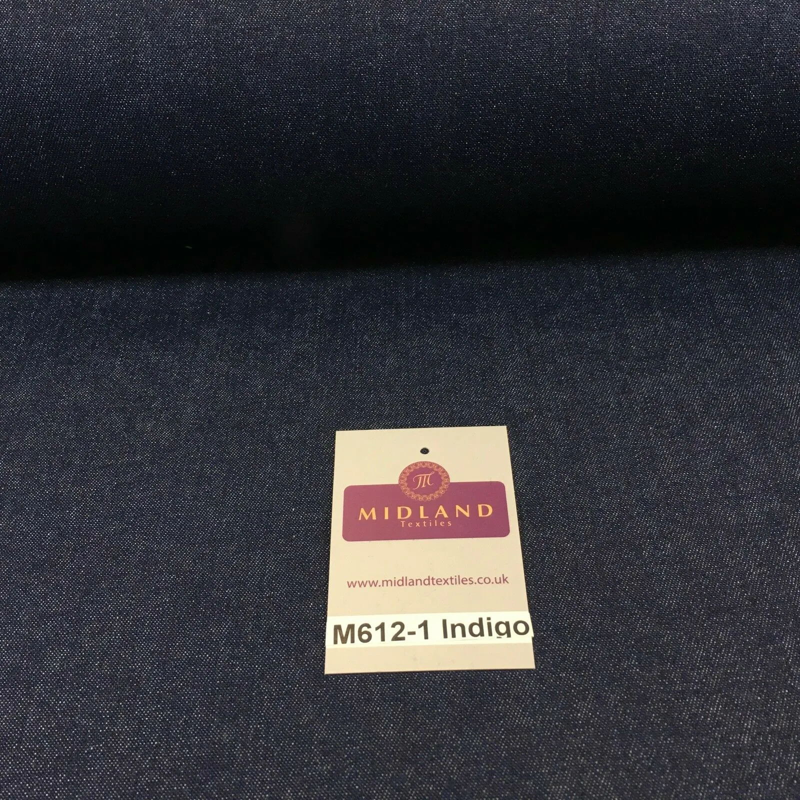 7.5oz Indigo-Black Denim Midweight 100% Cotton Fabric 58"Wide  M612 Mtex