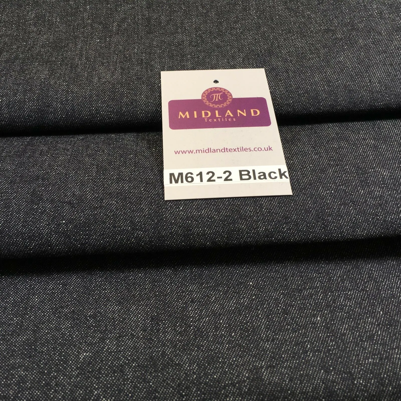 7.5oz Indigo-Black Denim Midweight 100% Cotton Fabric 58"Wide  M612 Mtex
