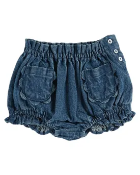 AA068A-FLORAL POCKETS VELVET BLOOMER-DENIM