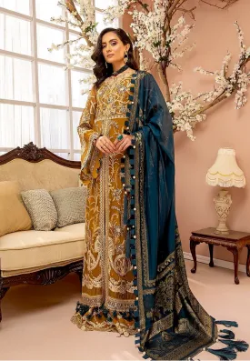 Adan's Libas Luxulia Embroidered Chiffon Collection – Saffron Charm