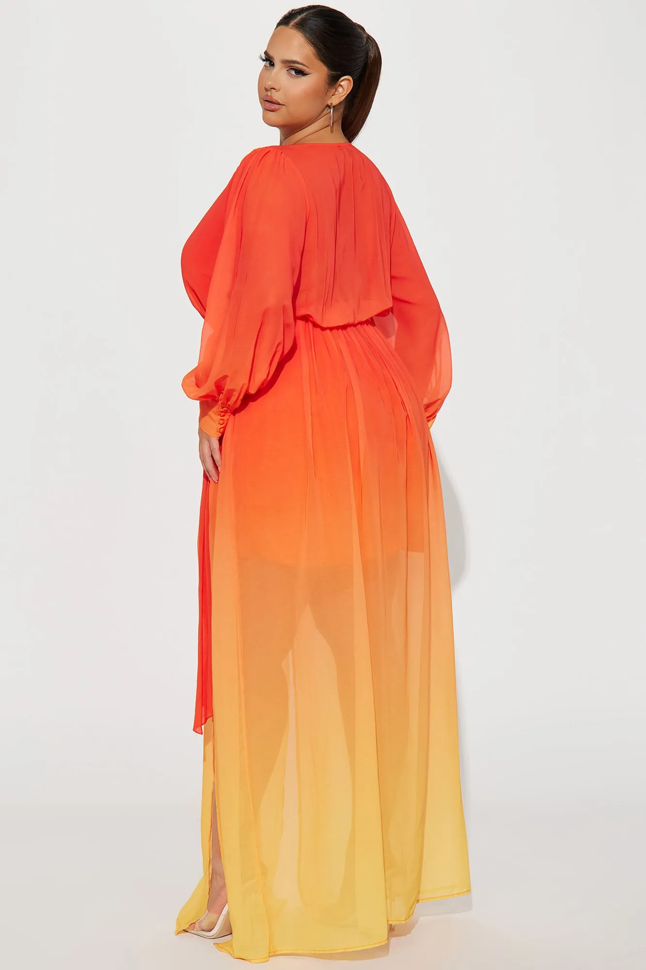 Alli Ombre Maxi Dress - Tomato Red