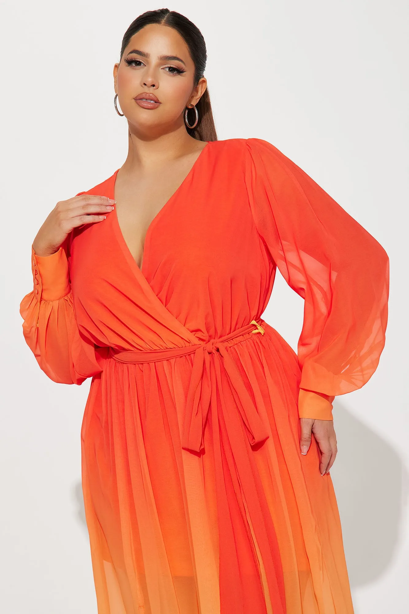 Alli Ombre Maxi Dress - Tomato Red