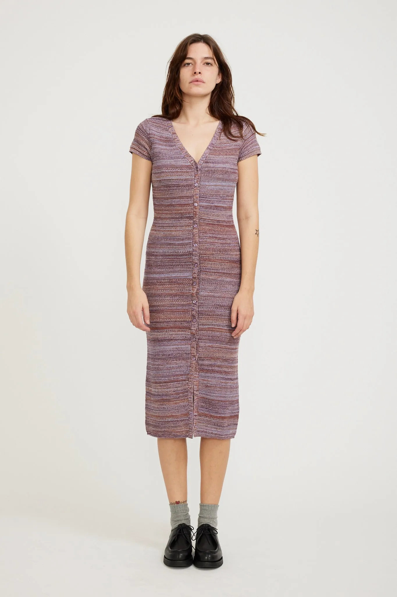 Amaly Dress Purple Tan