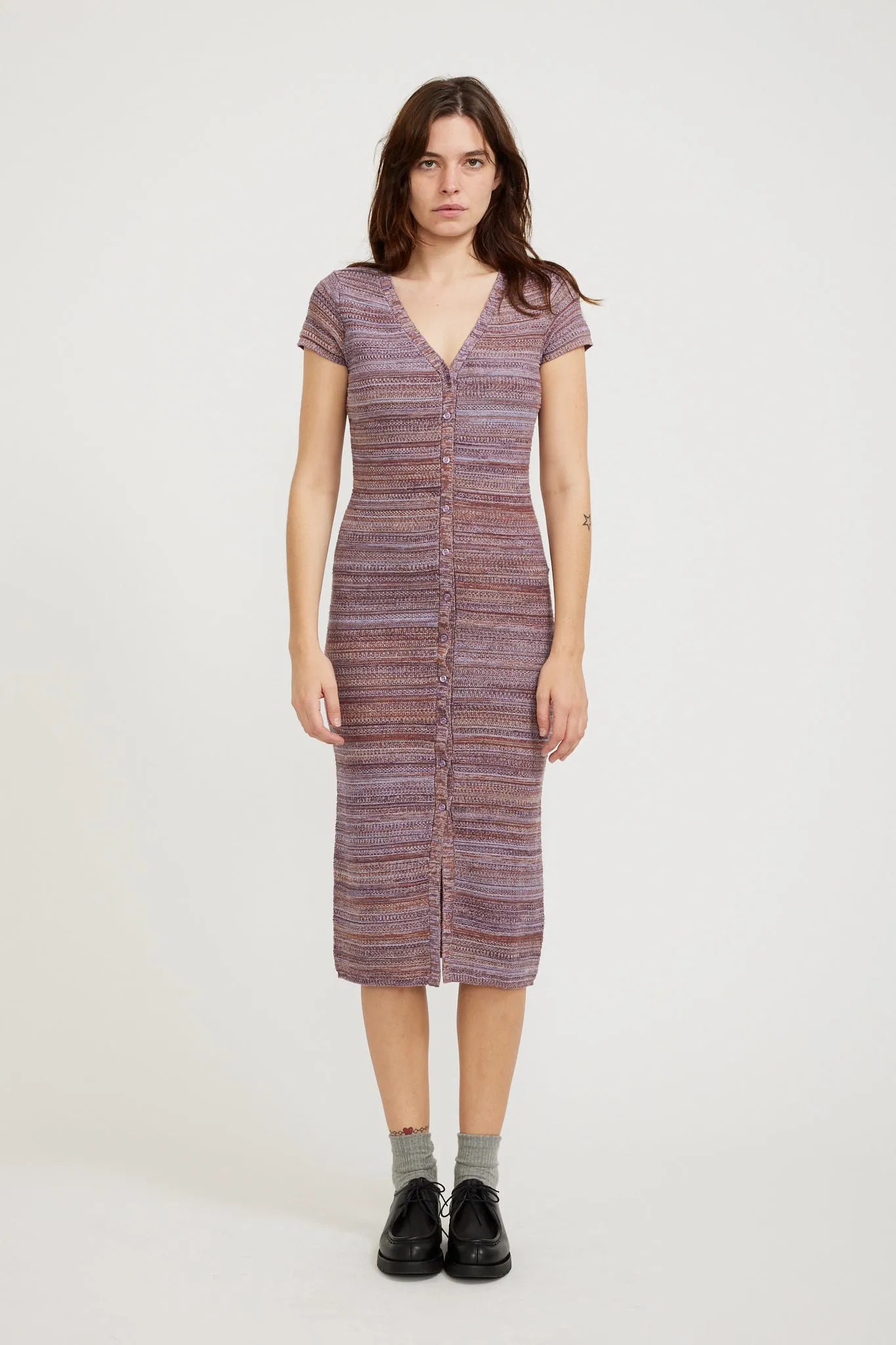 Amaly Dress Purple Tan