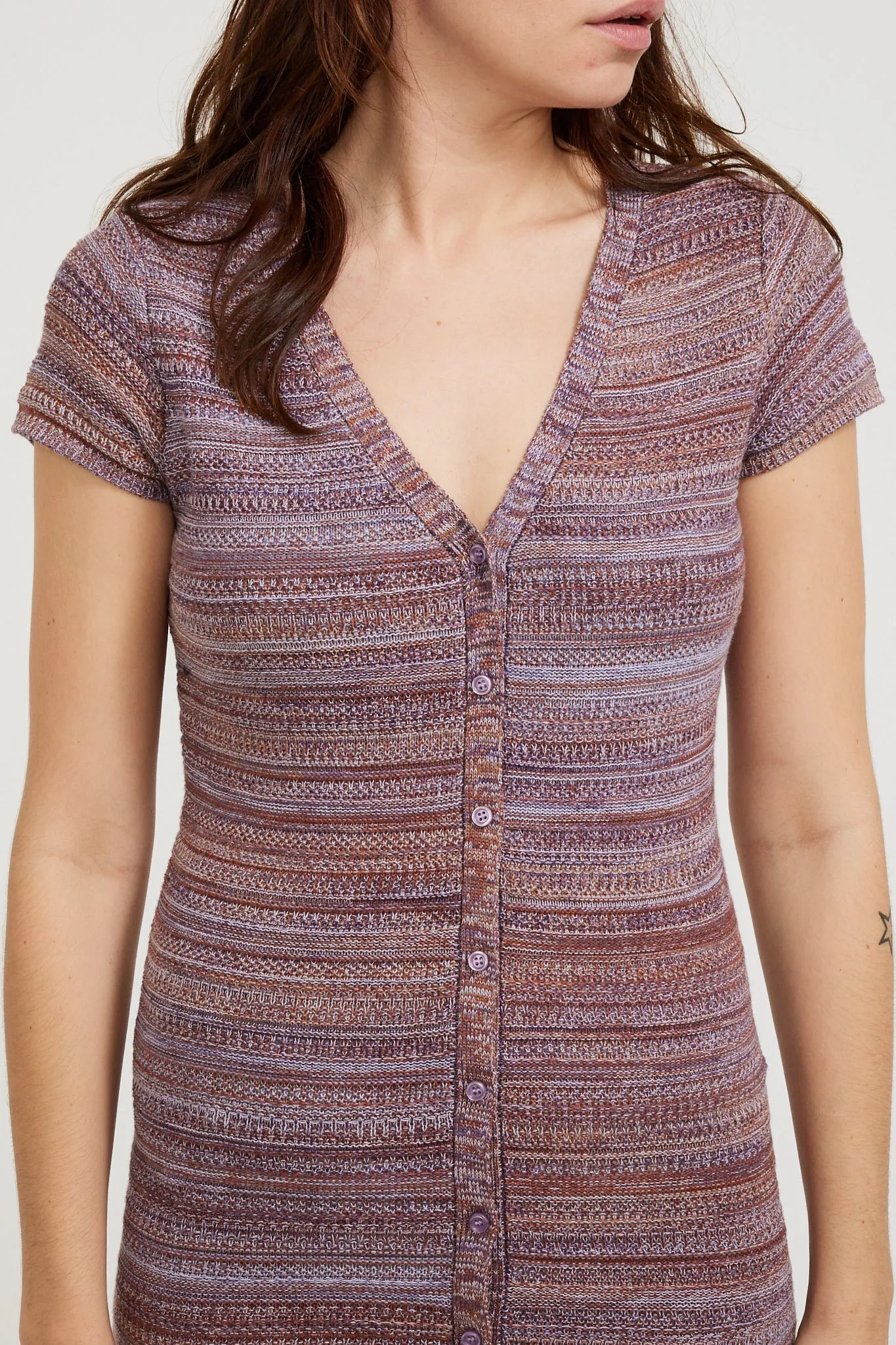 Amaly Dress Purple Tan