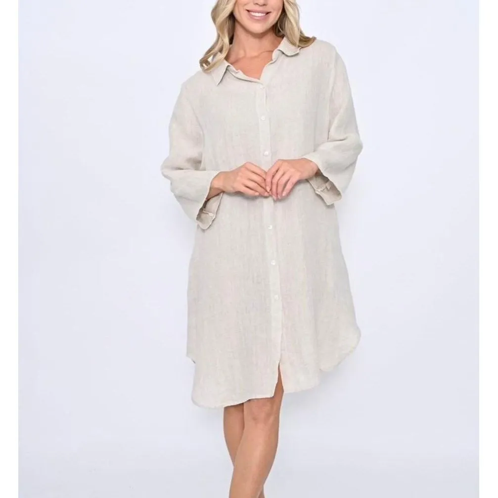 Ami Linen Shirt Dress