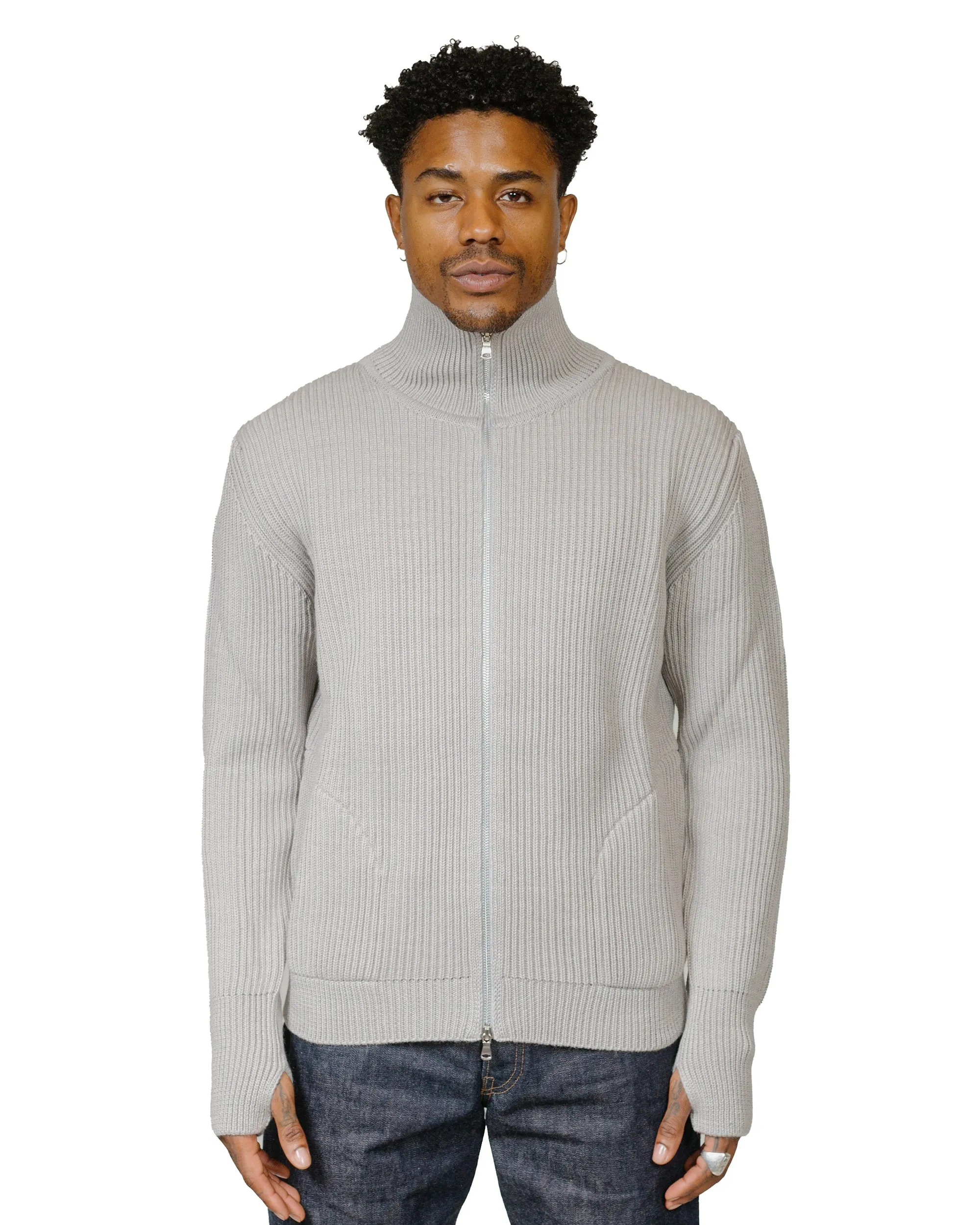 Andersen-Andersen Navy Full-Zip Pockets Light Grey