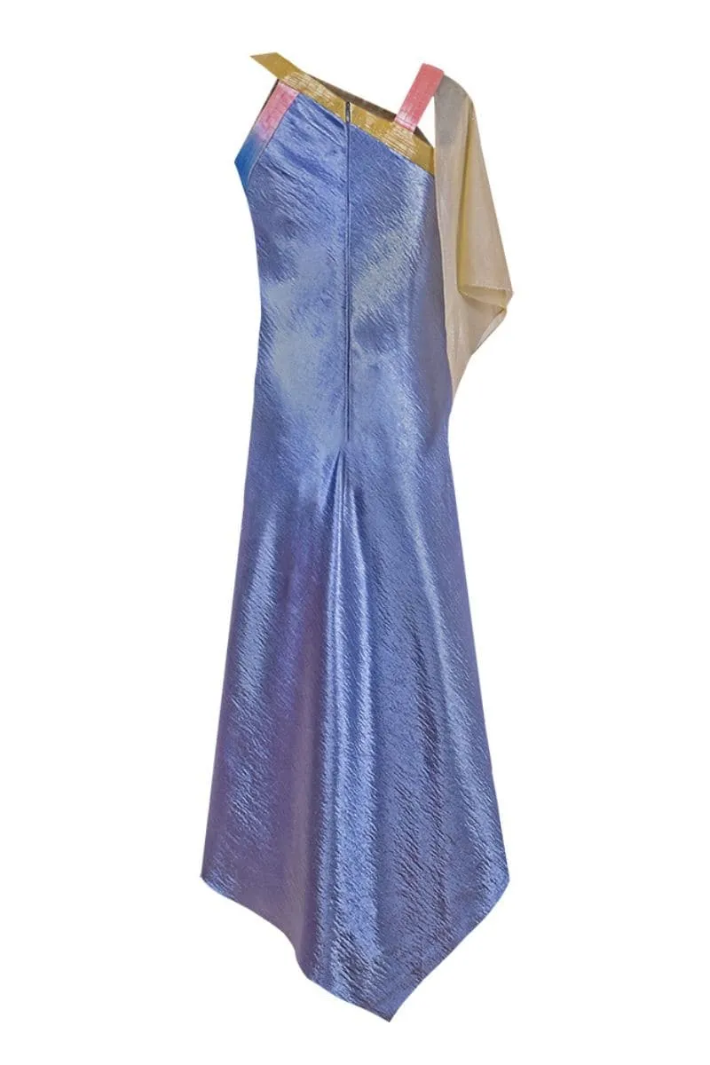 ASYMMETRIC ONE-SLEEVE MAXI DRESS