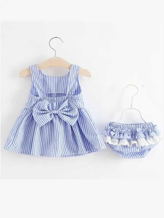 Baby The Bigger the Bow the Better Dress and Matching Bloomers Set