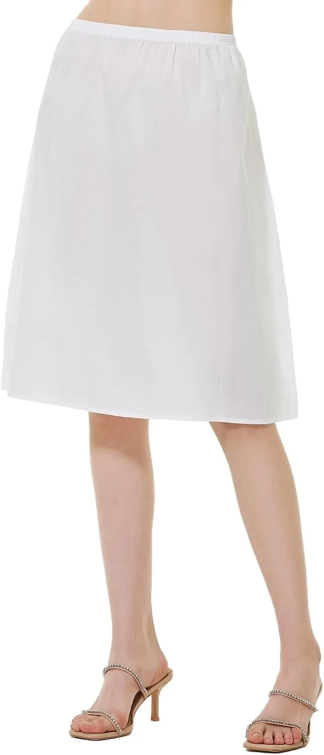 BEAUTELICATE Womens Half Slip 100% Cotton Vintage Underskirt in 3 Lengths