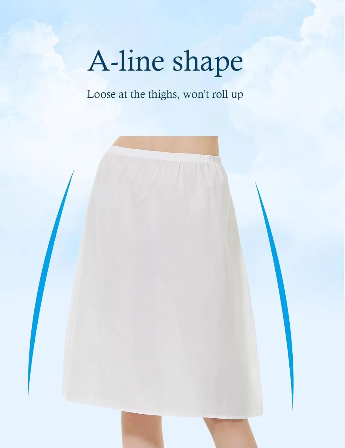 BEAUTELICATE Womens Half Slip 100% Cotton Vintage Underskirt in 3 Lengths