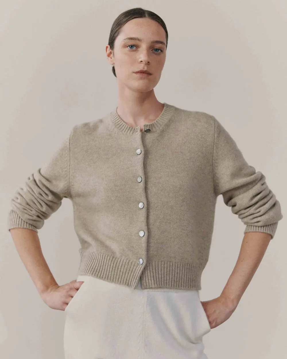 Begg x Co Hepburn Cardigan Dark Medium Dyed