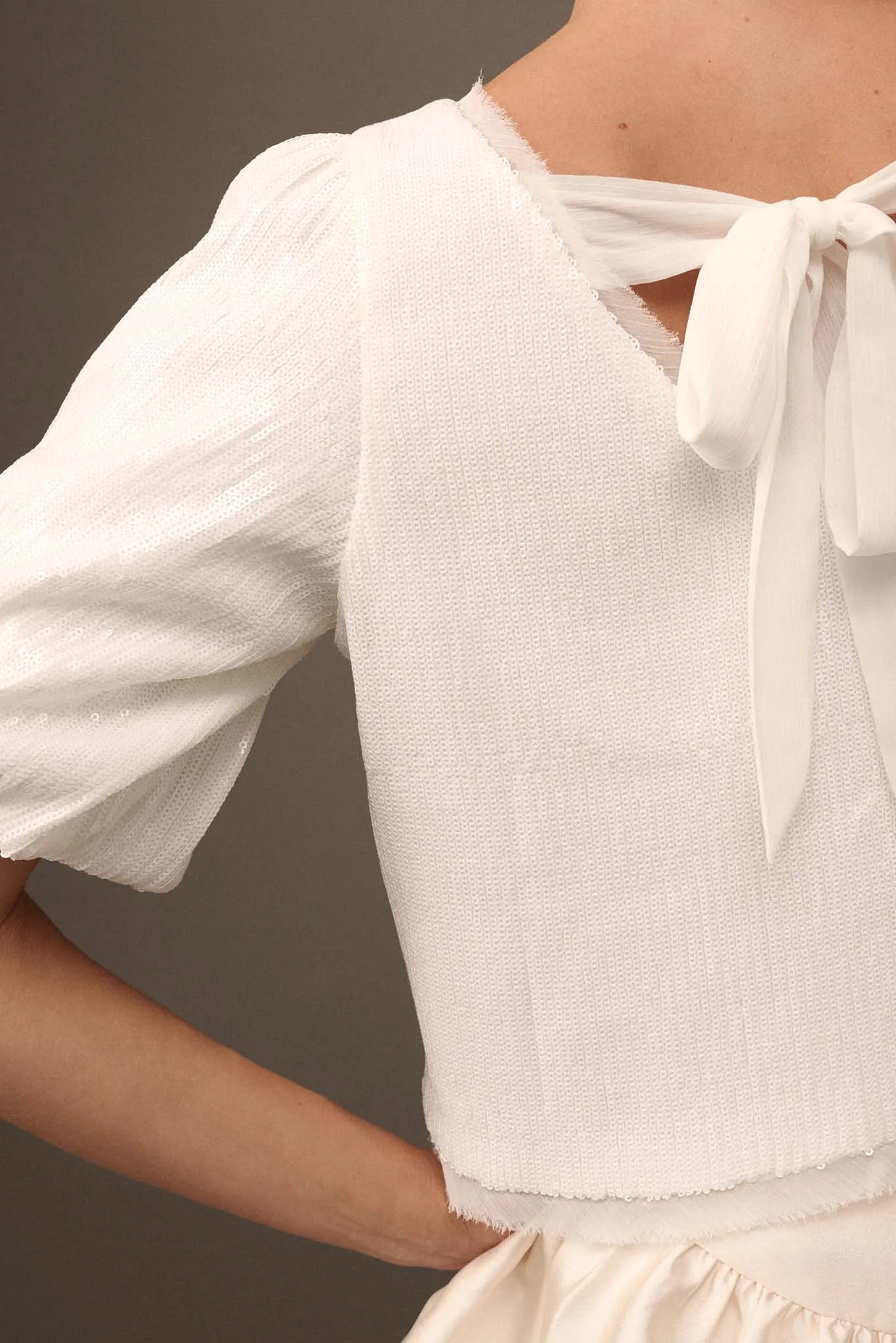Best of My Love Sequin Puff-Sleeve Top
