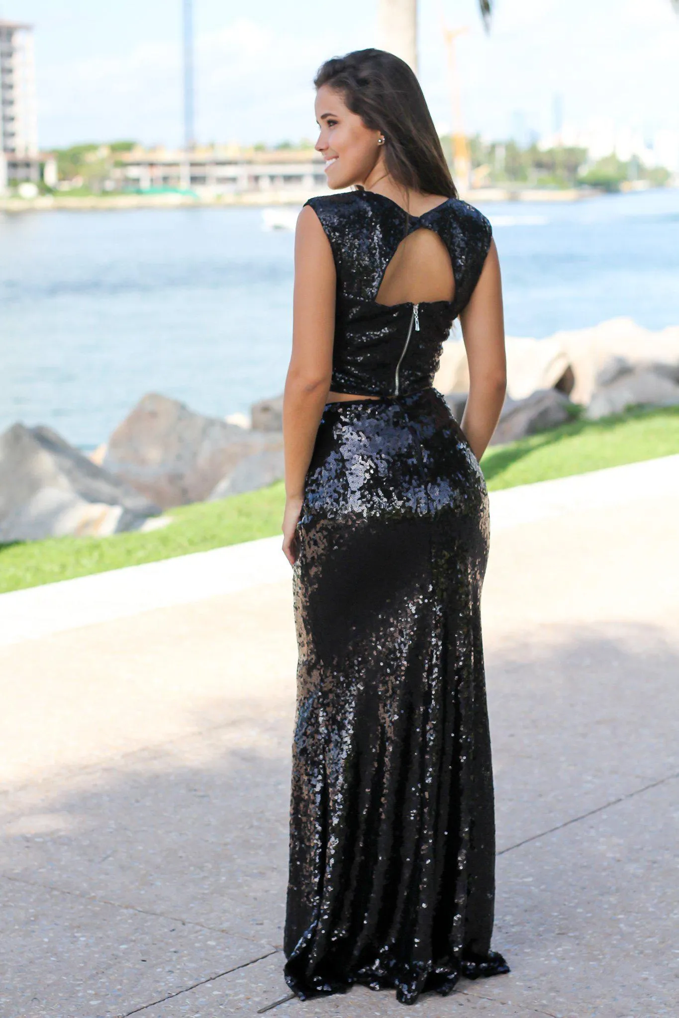 Black Sequin Top