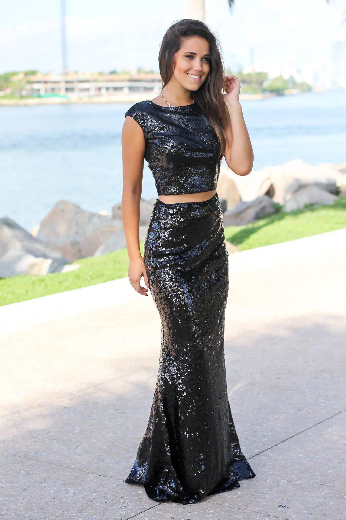Black Sequin Top