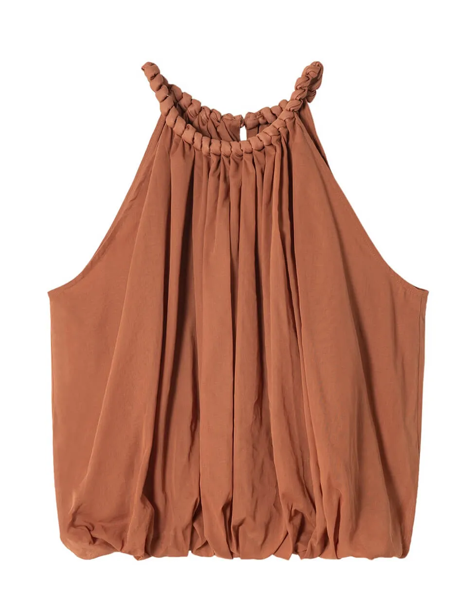 Braided Halted Puff Top in Sienna