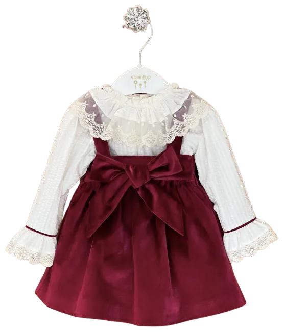 Burgundy Velvet Lace Set