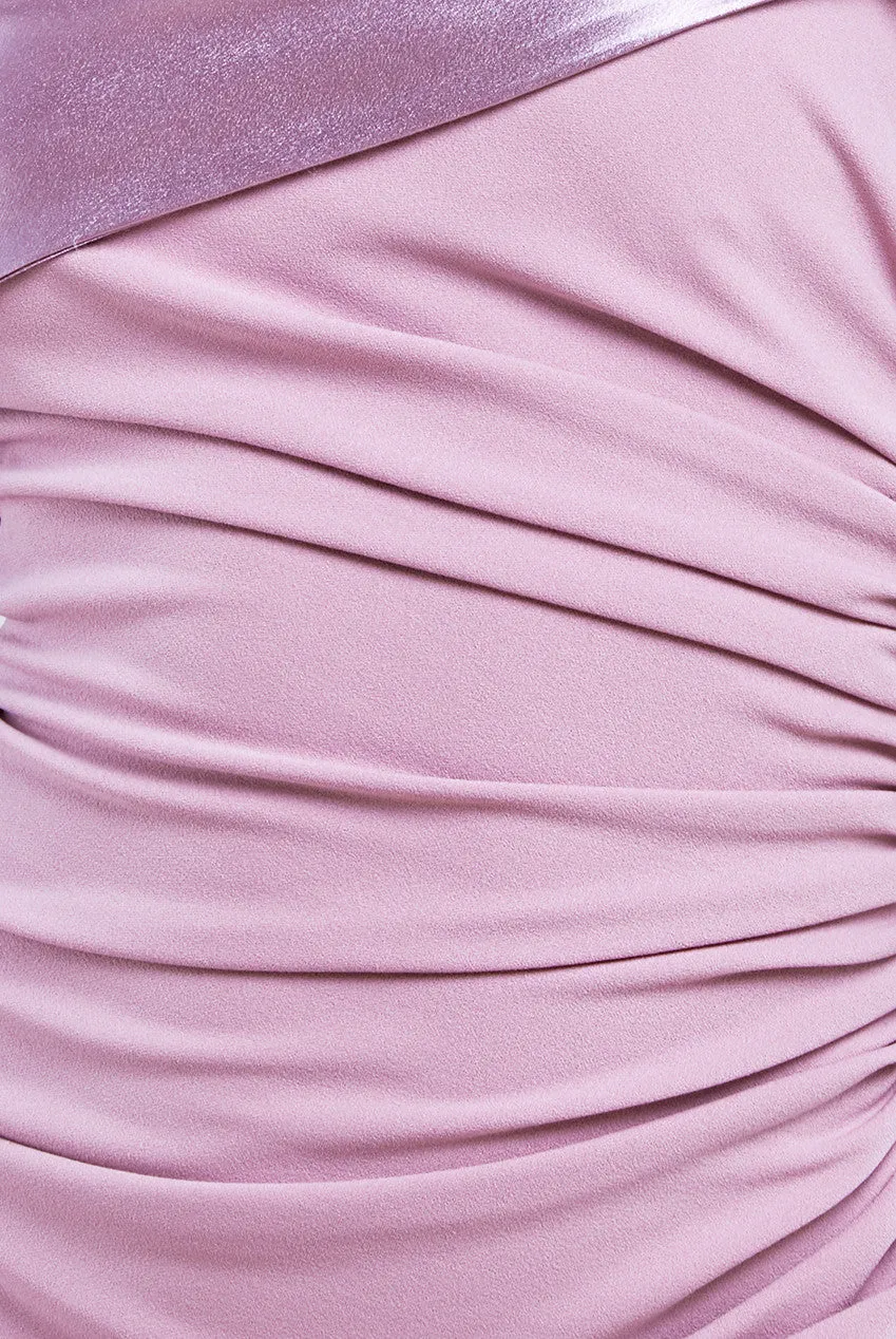 City Goddess One Shoulder Satin Band Maxi Dress