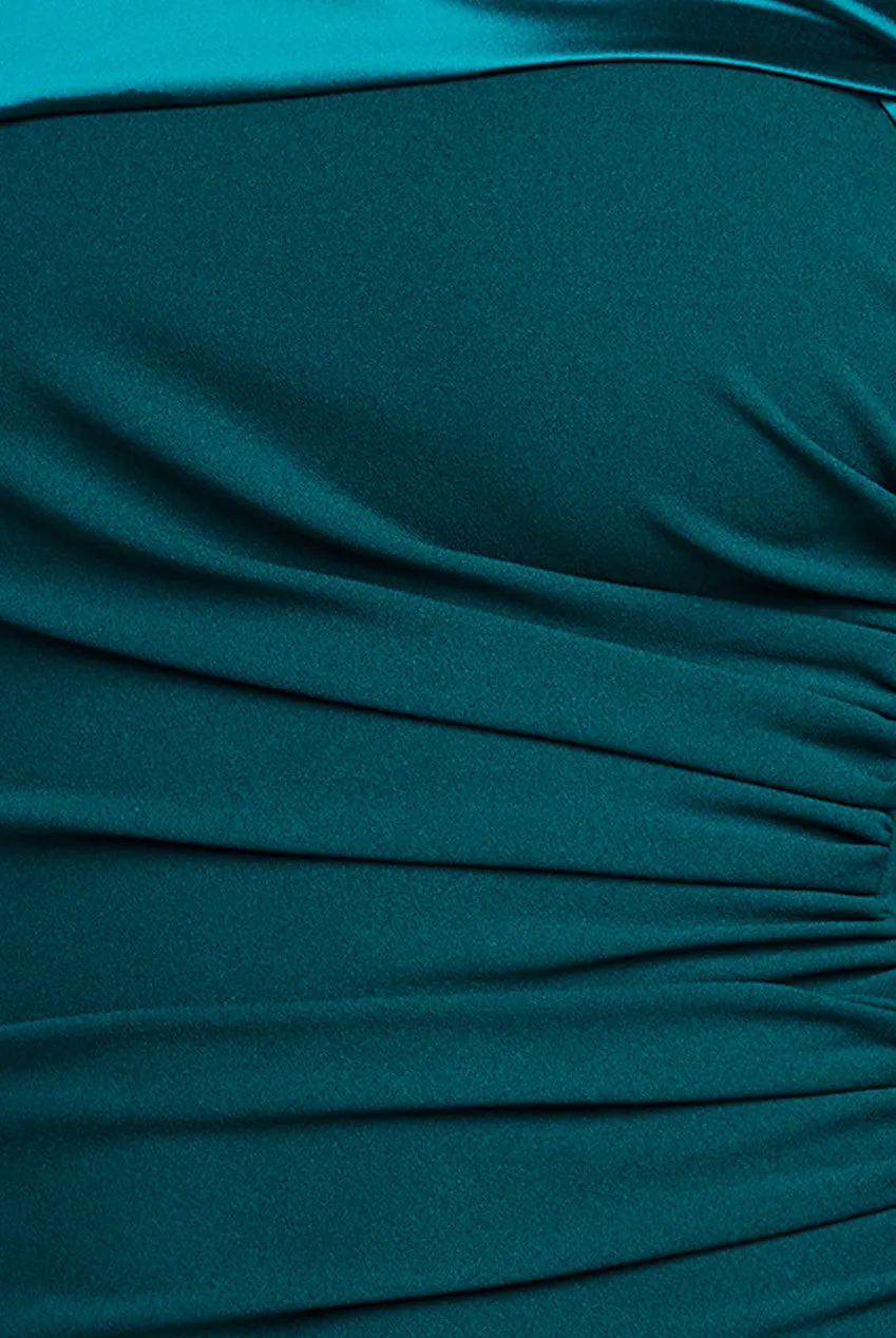 City Goddess One Shoulder Satin Band Maxi Dress