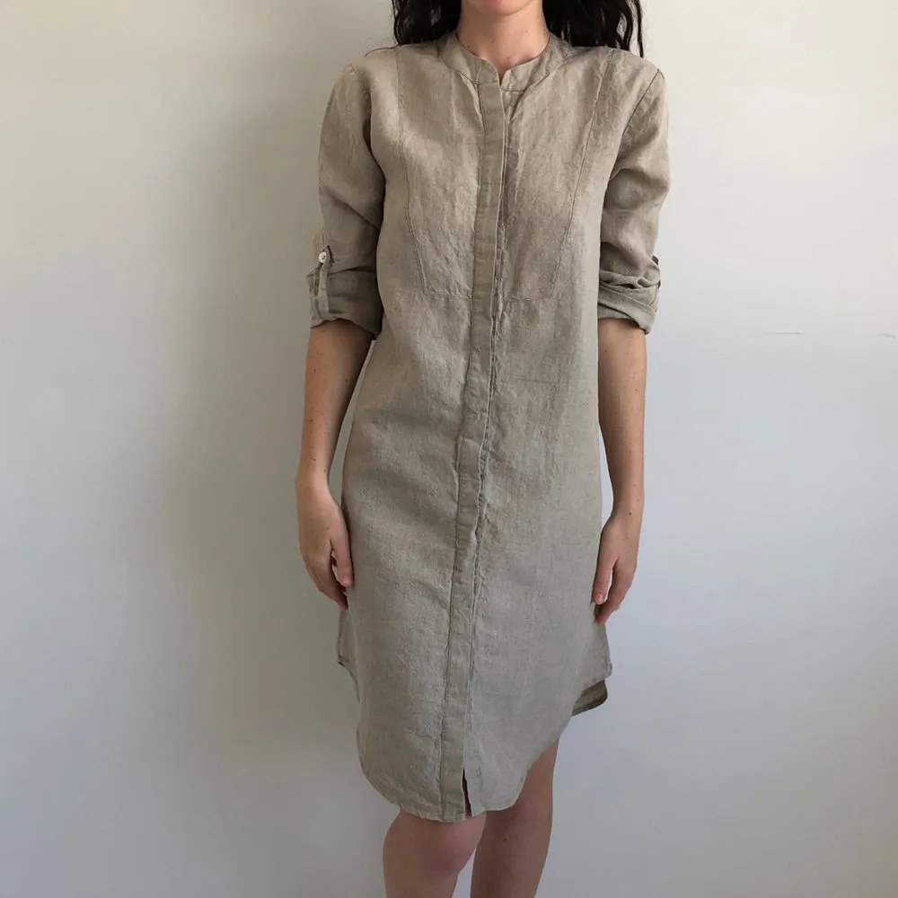 CLEARANCE: French Linen Shirt Dress