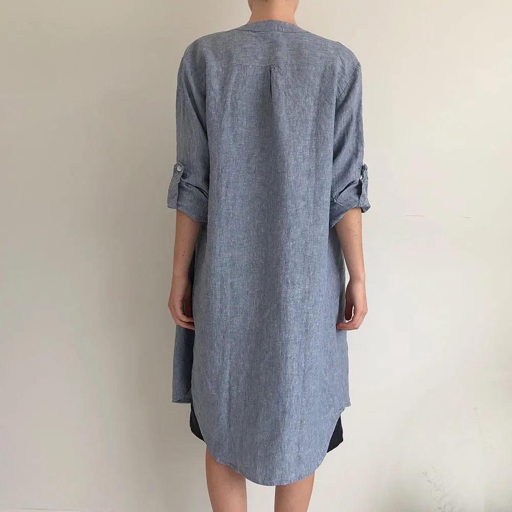 CLEARANCE: French Linen Shirt Dress