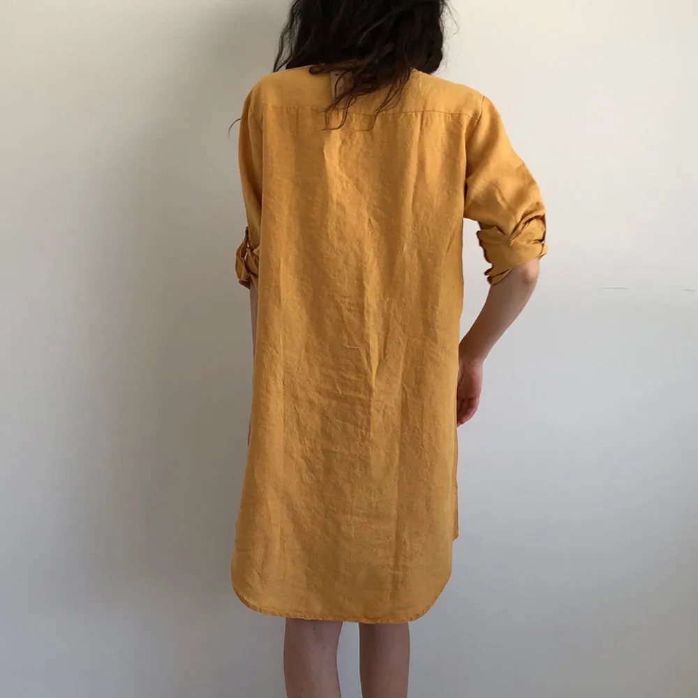 CLEARANCE: French Linen Shirt Dress