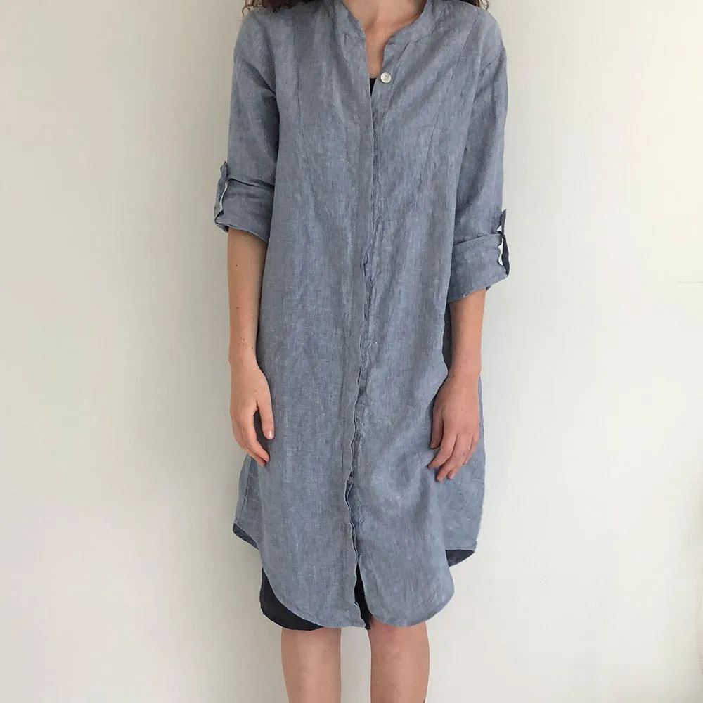 CLEARANCE: French Linen Shirt Dress