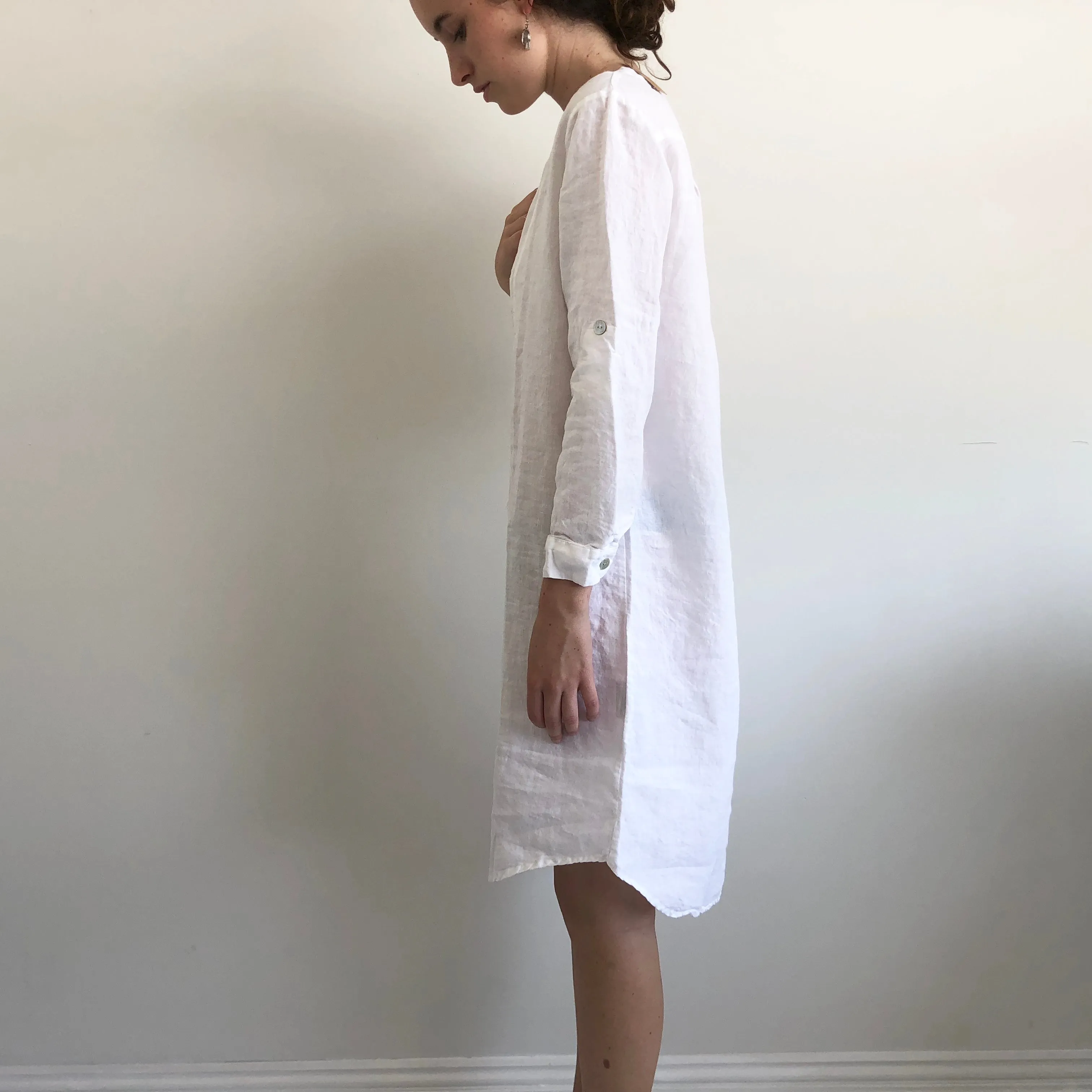 CLEARANCE: French Linen Shirt Dress