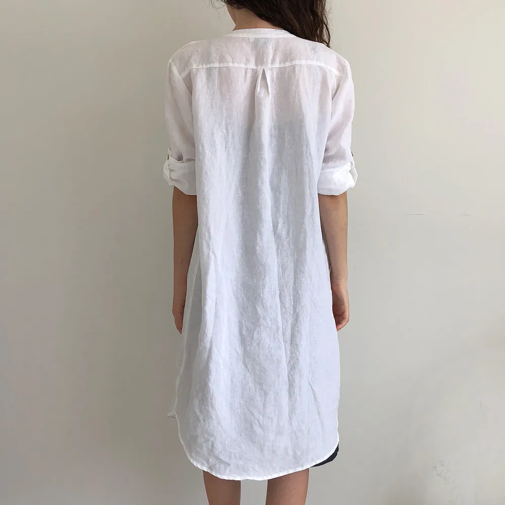 CLEARANCE: French Linen Shirt Dress
