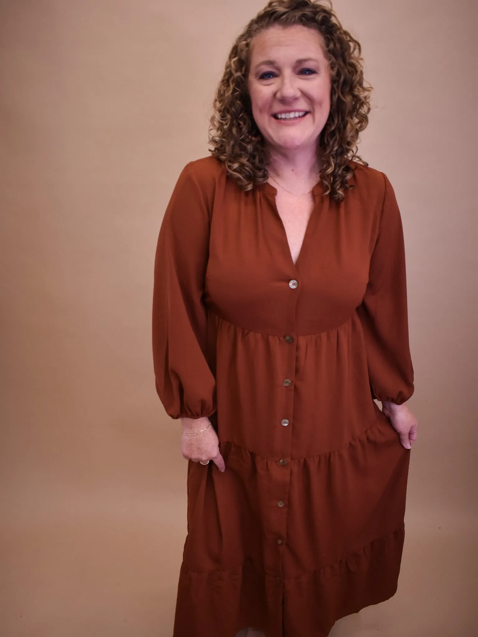 Easy Enough Button Down Midi Dress
