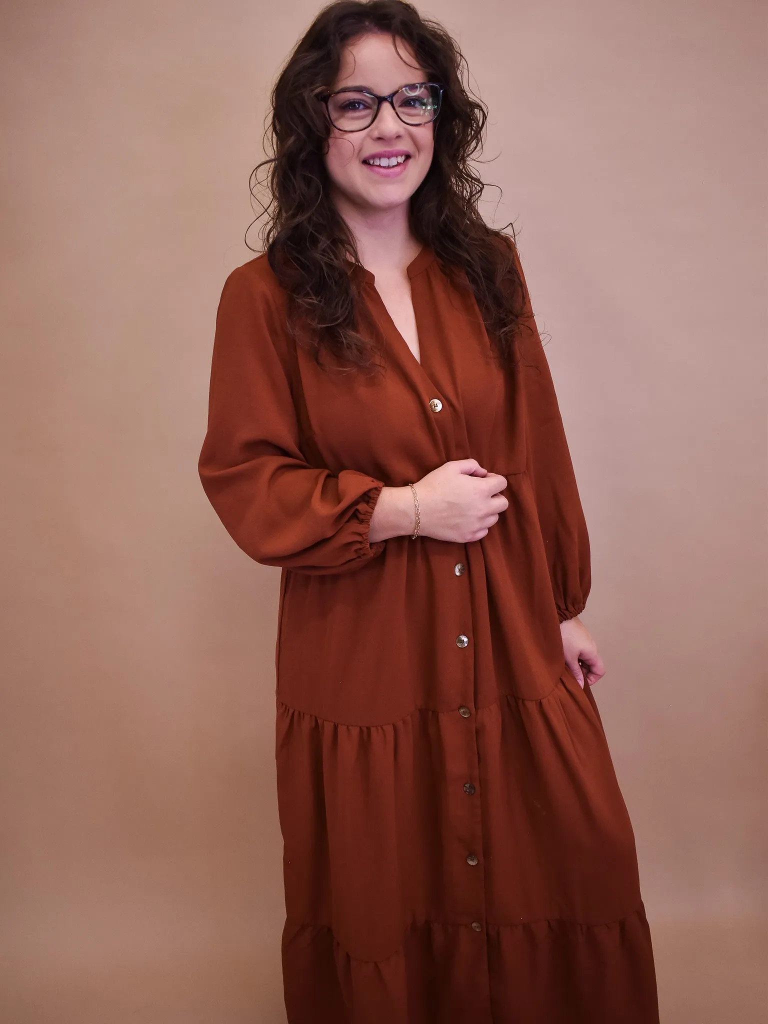 Easy Enough Button Down Midi Dress