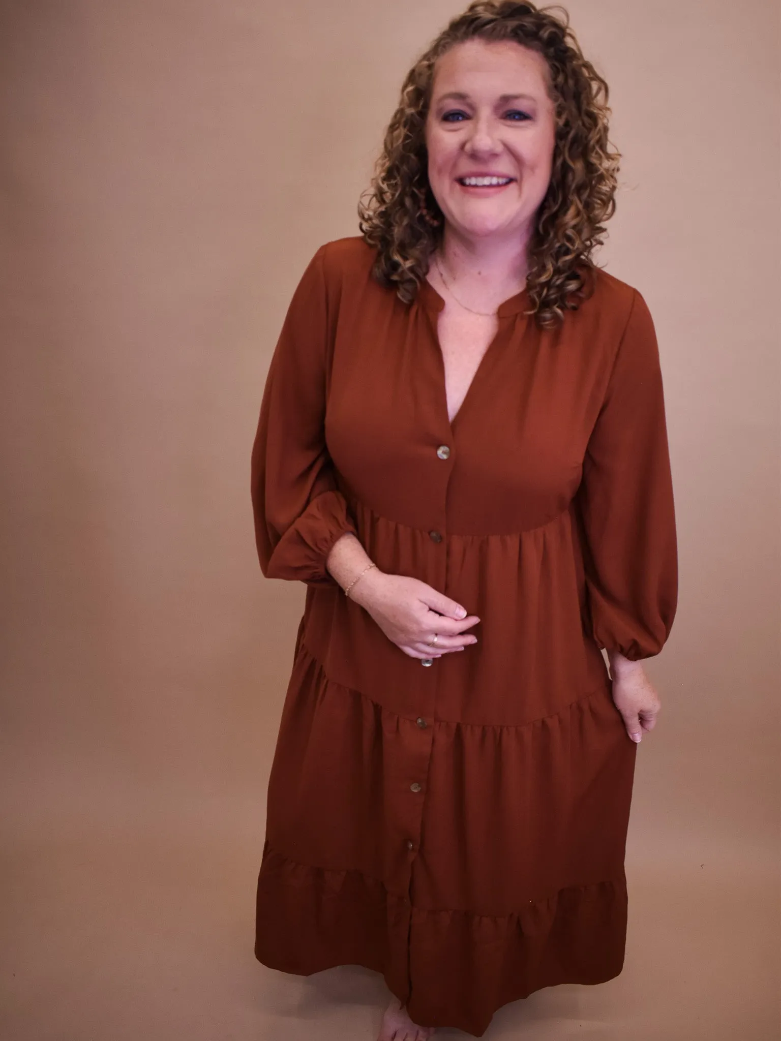 Easy Enough Button Down Midi Dress