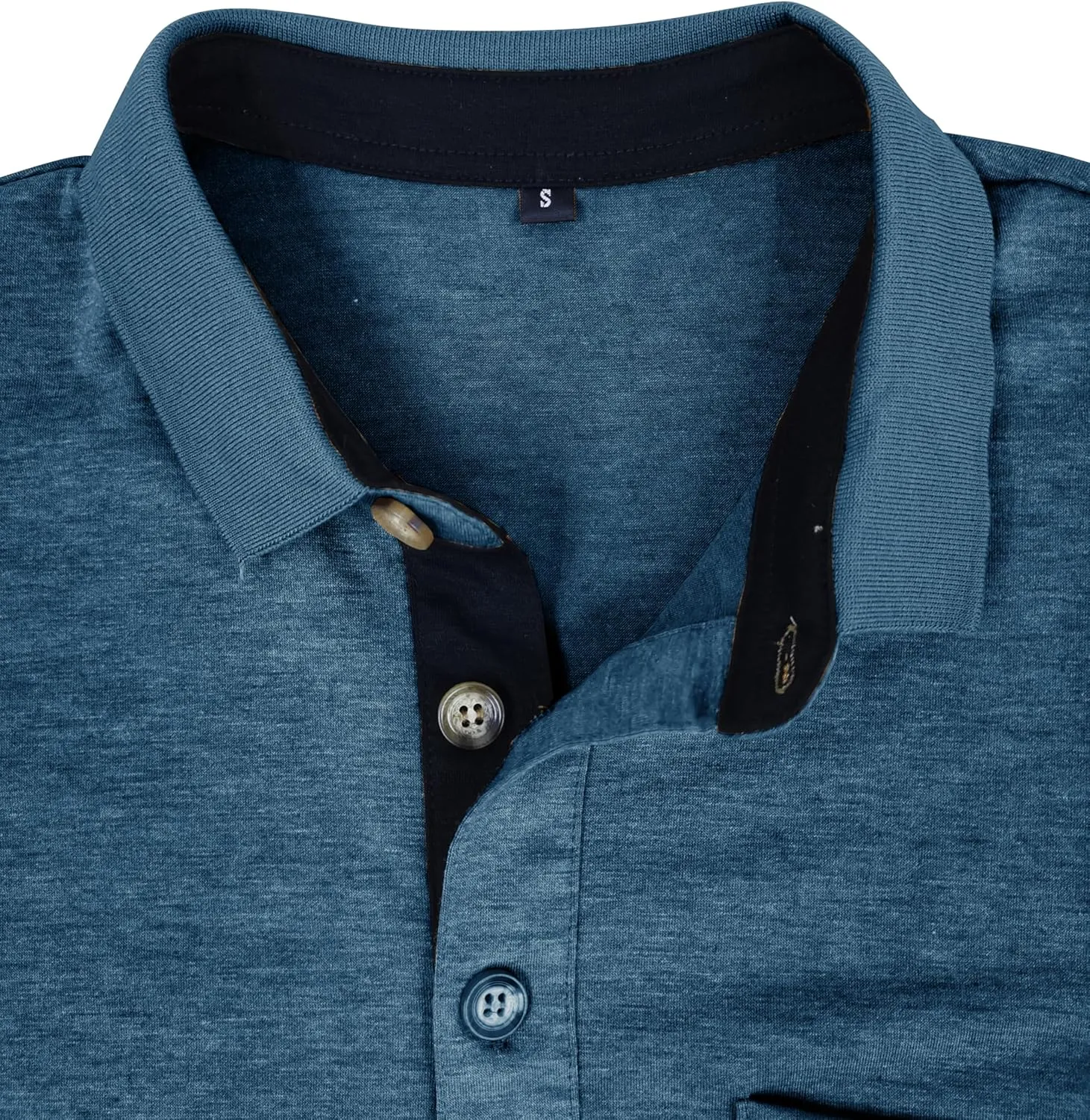 EDITCOZY Mens Polo Shirts with Pocket Casual Classic Short Sleeve Button Golf T-Shirt Top