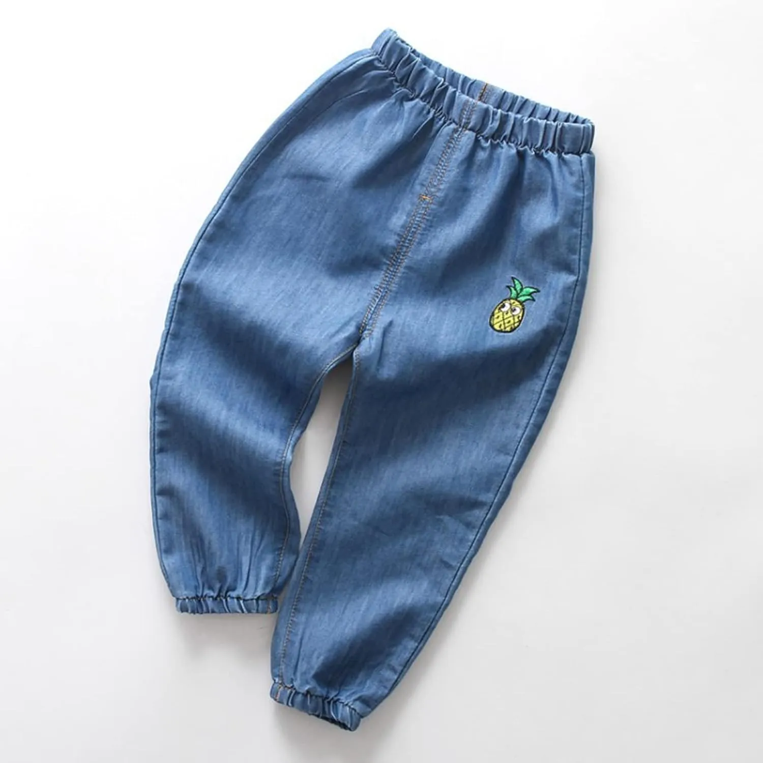 EISHOW Toddler Girls Boys Active Joggers Pants,Cartoon Kids Baby Elastic Waist Pull on Soft Cotton Denim Trousers Long Pants