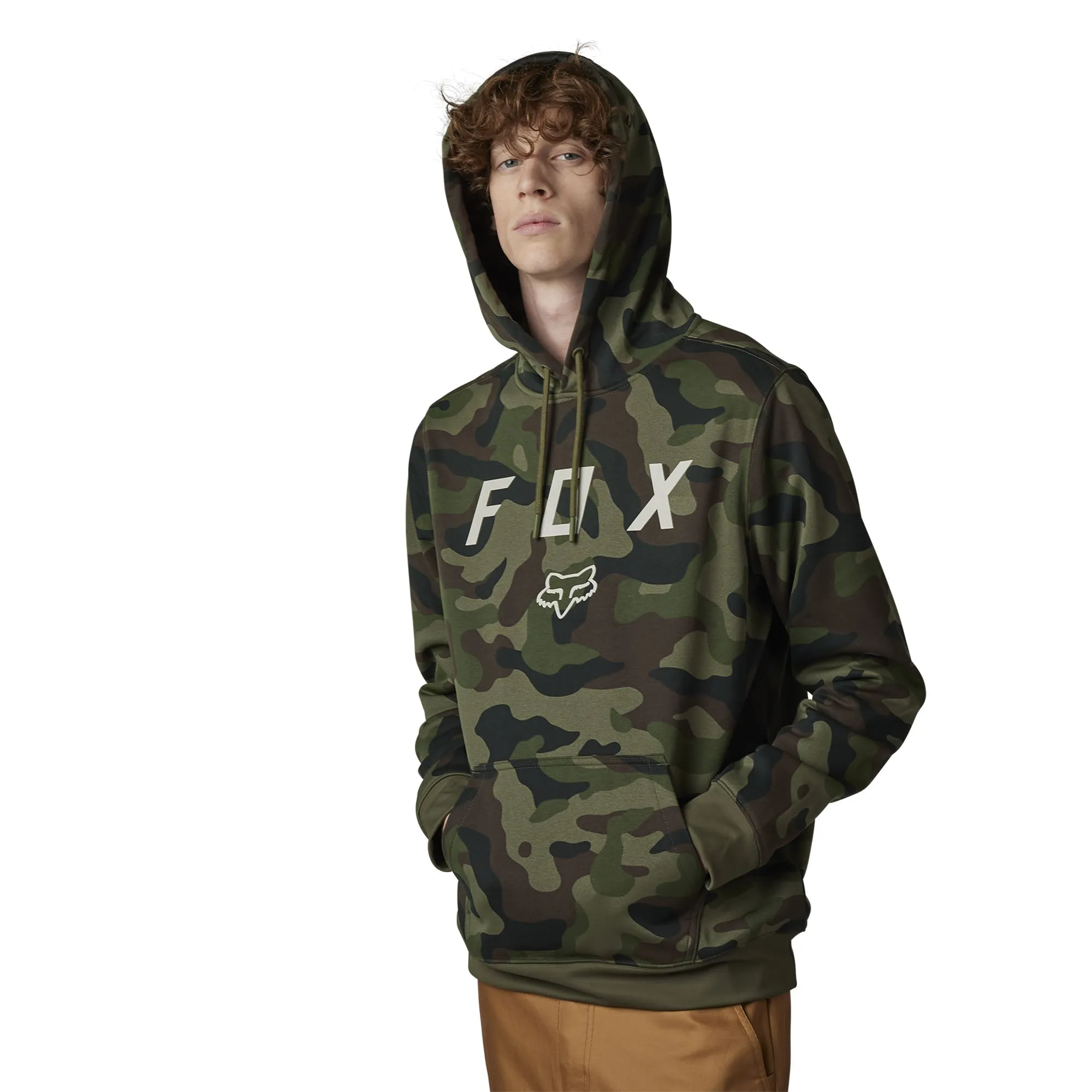 Fox Racing  Mens Vzns Camo Pullover Hoodie Sweatshirt Comfortable Warmth Green