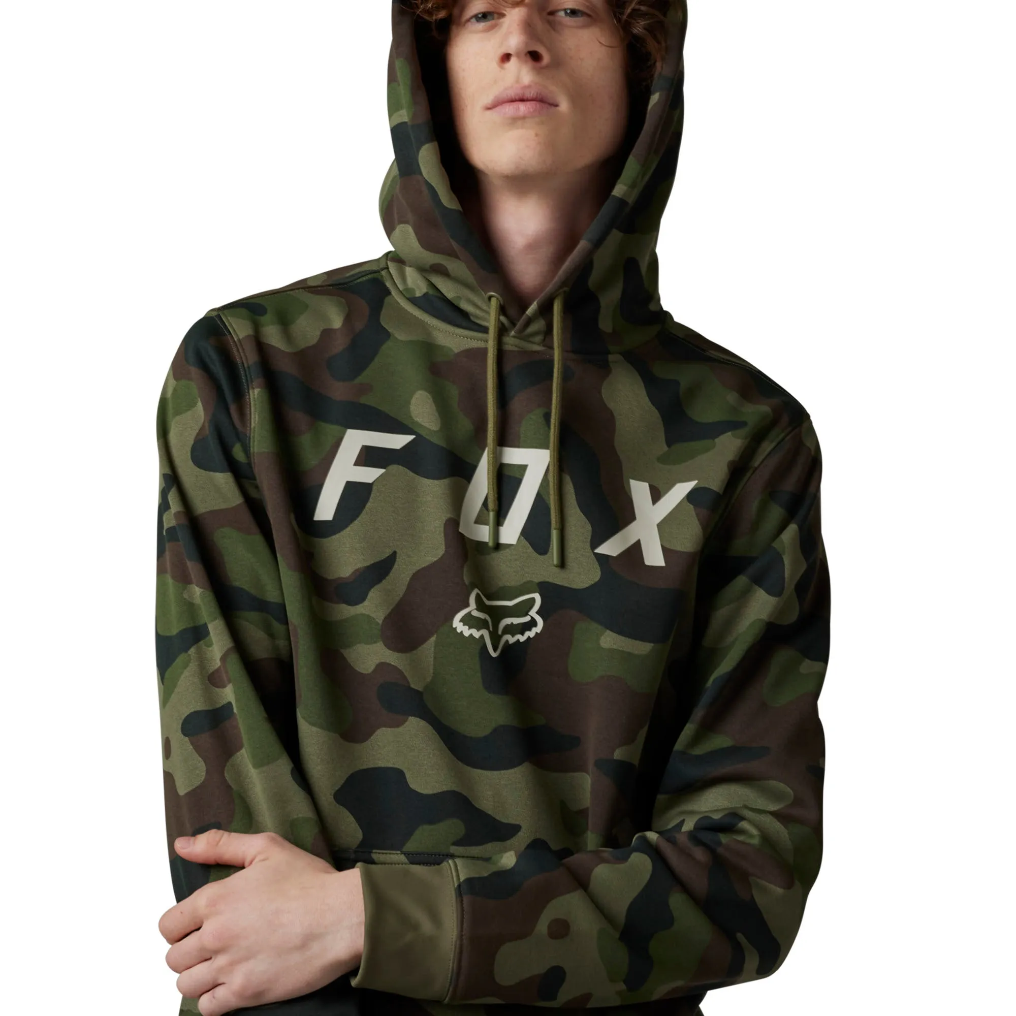 Fox Racing  Mens Vzns Camo Pullover Hoodie Sweatshirt Comfortable Warmth Green