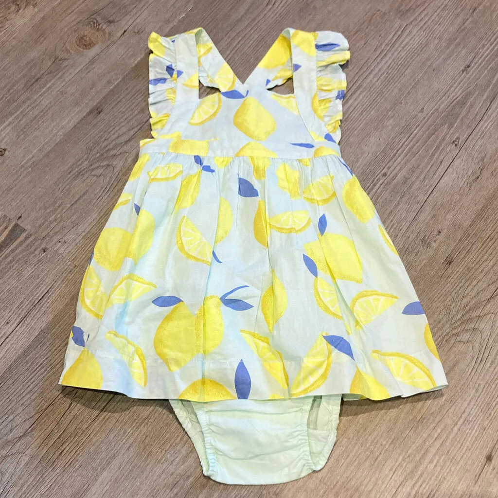 Gap blue lemon apron dress 18-24m