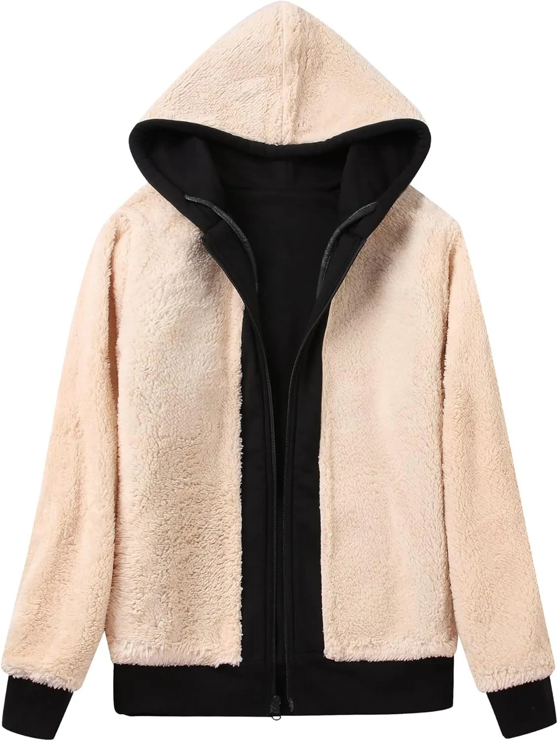 GEEK LIGHTING Hoodies for Women Sherpa Lined Jacket Winter Fleece Lining Zip Up Sweatshirt