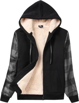 GEEK LIGHTING Hoodies for Women Sherpa Lined Jacket Winter Fleece Lining Zip Up Sweatshirt