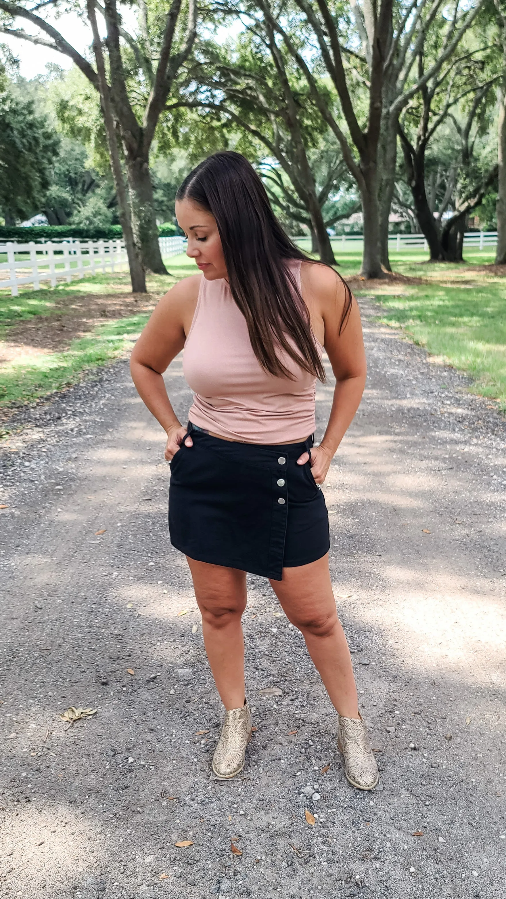 Glamours Glam Cropped Tank Top - Blush