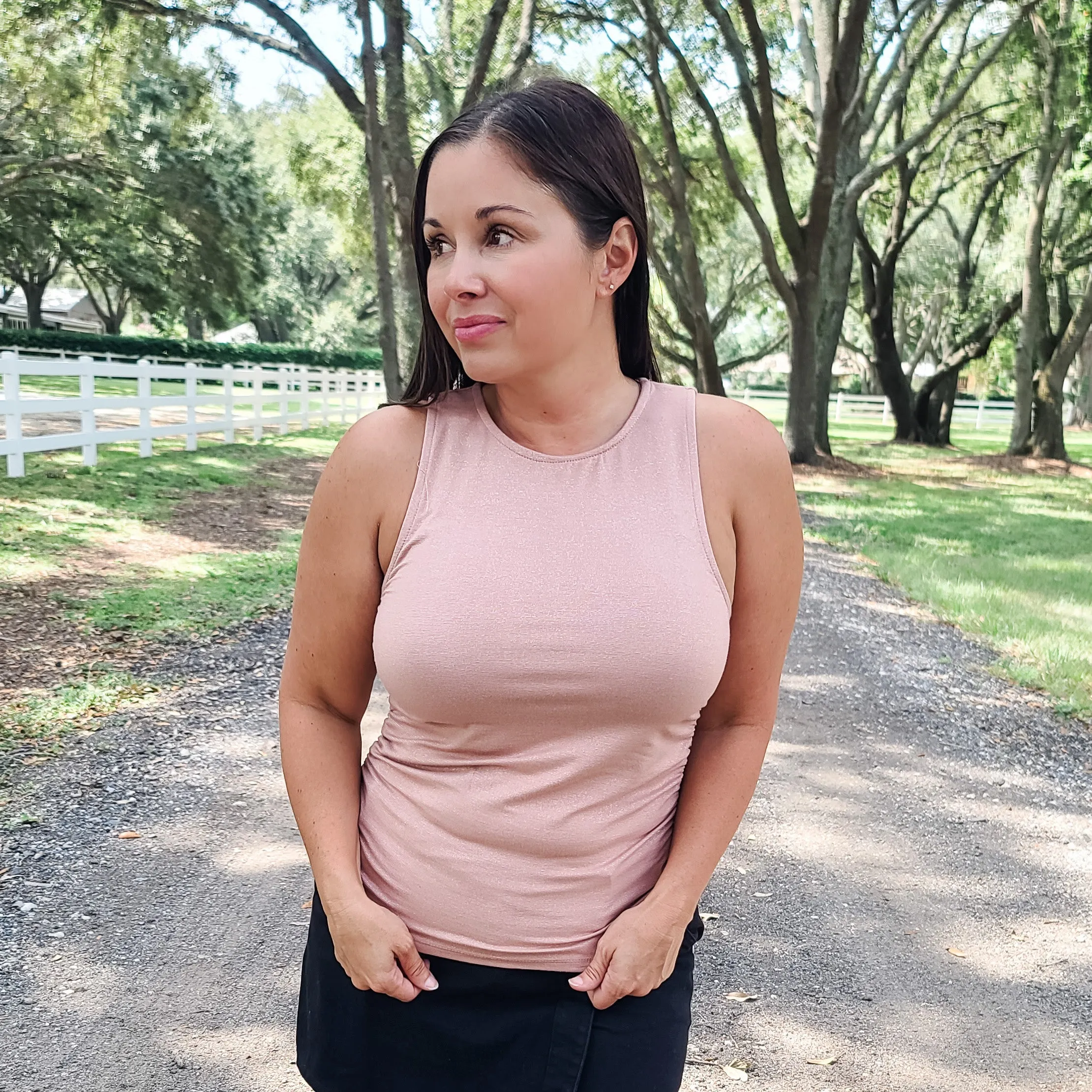Glamours Glam Cropped Tank Top - Blush