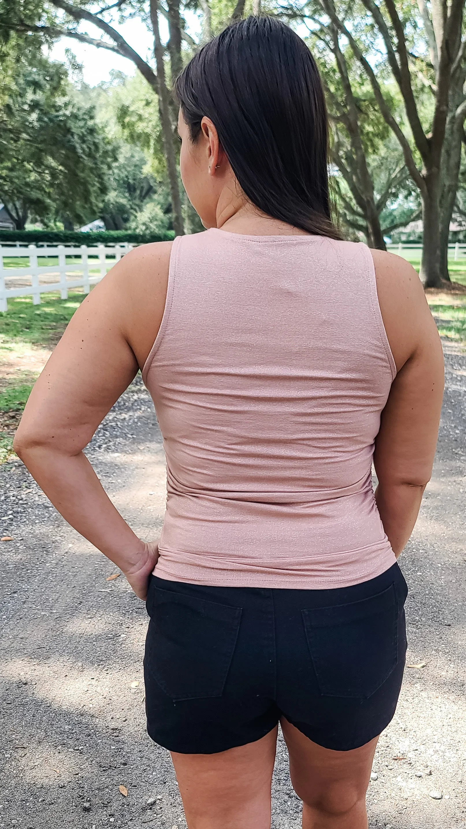 Glamours Glam Cropped Tank Top - Blush