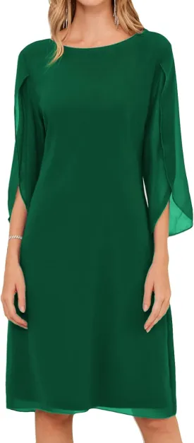 GRACE KARIN Womens Chiffon Dresses Flutter Sleeve Party Wedding Cocktail Dress Size 8-20