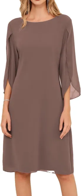 GRACE KARIN Womens Chiffon Dresses Flutter Sleeve Party Wedding Cocktail Dress Size 8-20