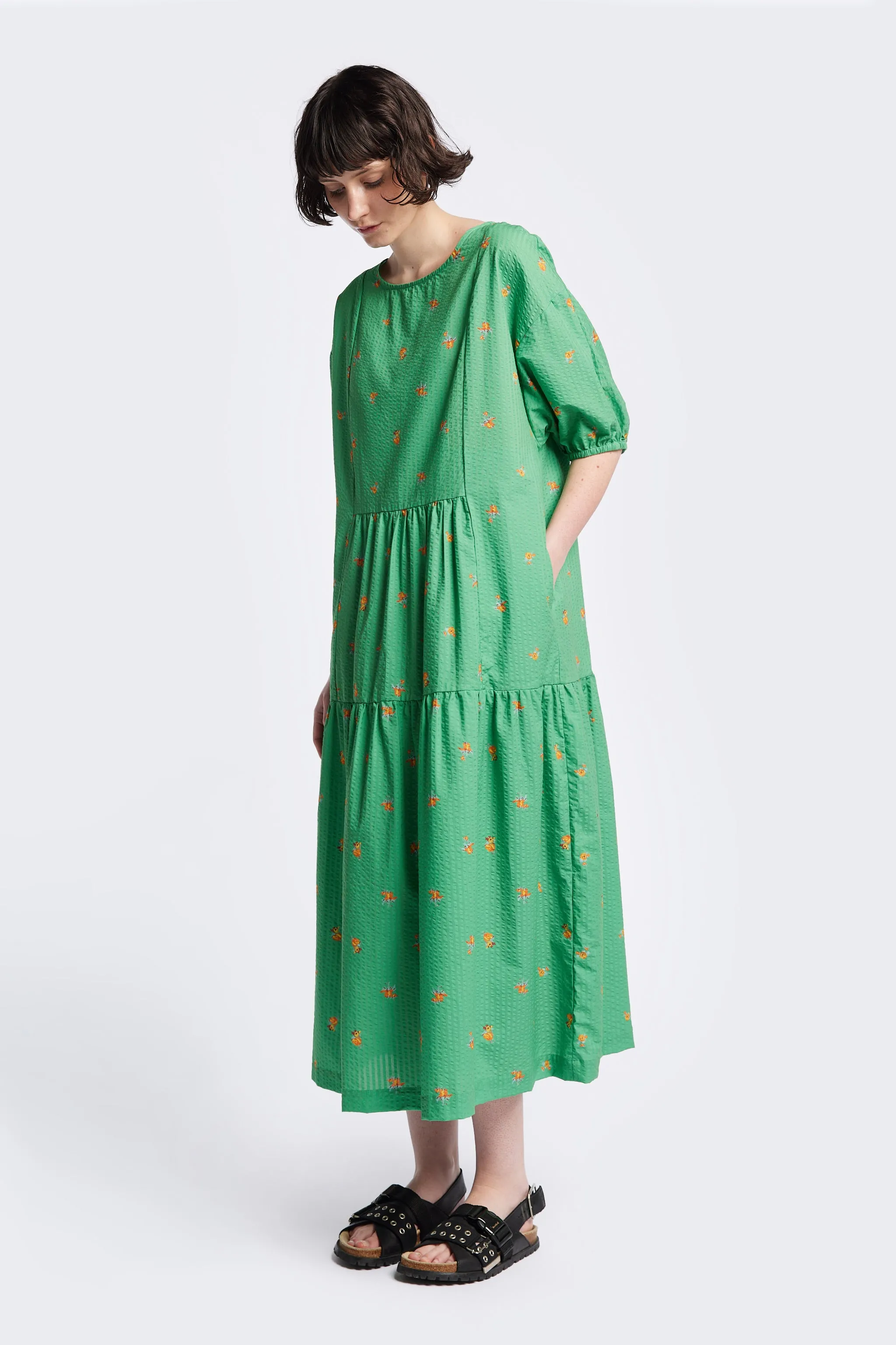 Gradient Dress Green Floral